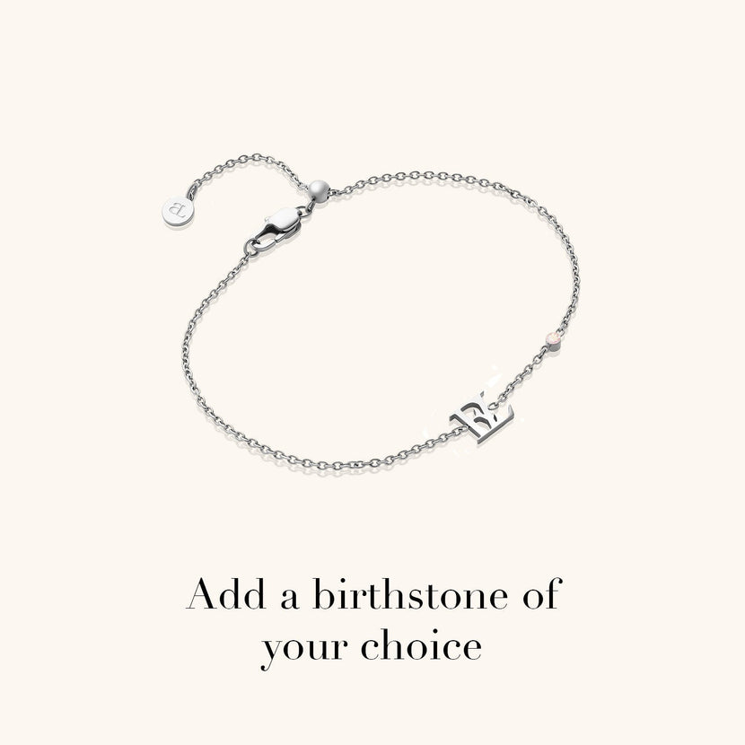Mini Double Initial Bracelet (Silver)