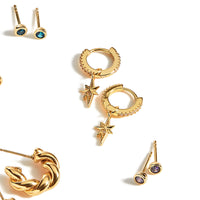 Luxe Mini Starburst Crystal Earrings (Gold)