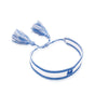 White/Blue Embroidered Name Bracelet