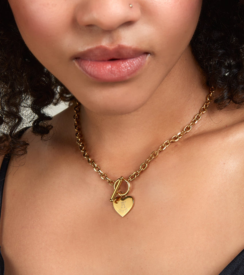 Toggle Heart Necklace (Gold)