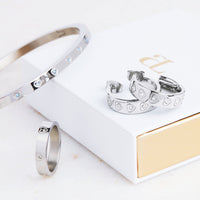 Crystal Heart Ring (Silver)