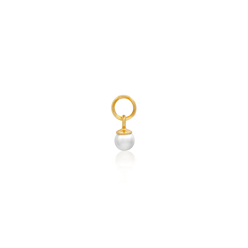 Stacey's Stories Pearl Huggie Charm (Gold)