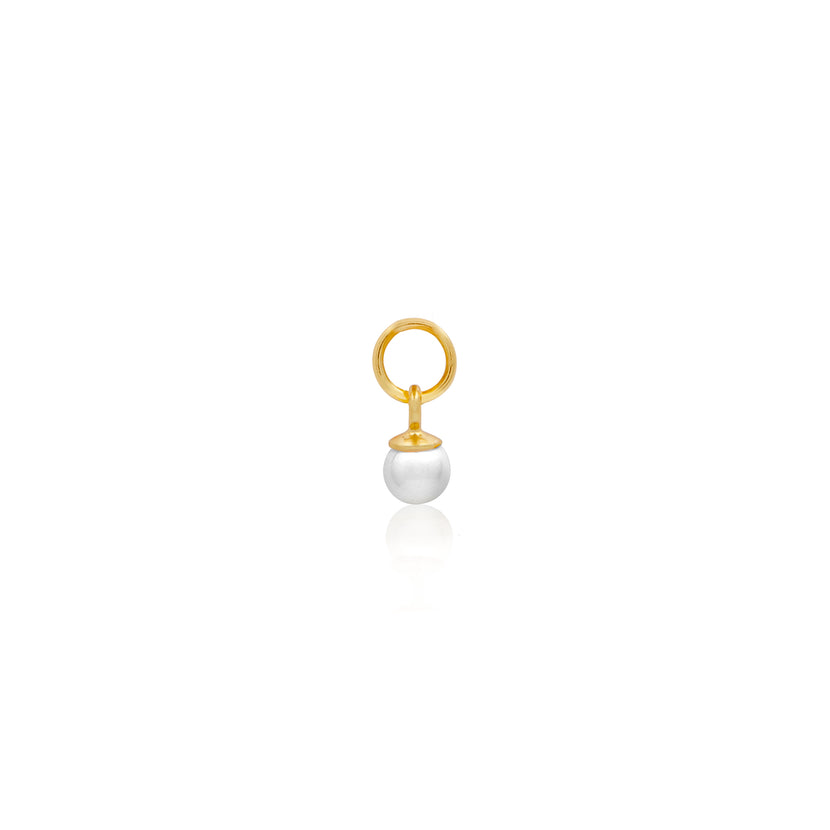 Stacey's Stories Pearl Huggie Charm (Gold)