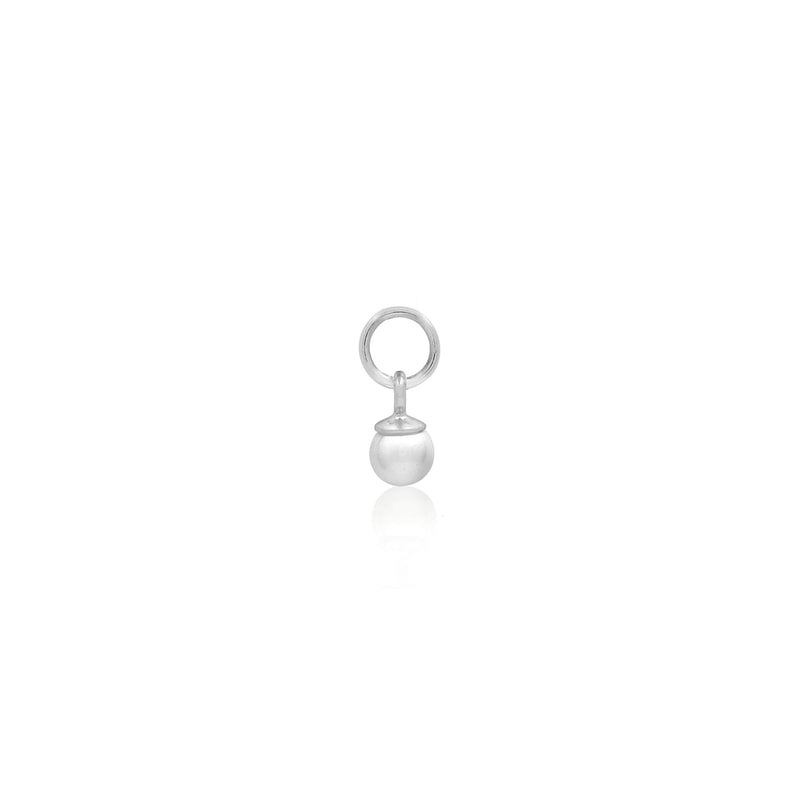 Stacey's Stories Pearl Huggie Charm (Silver)