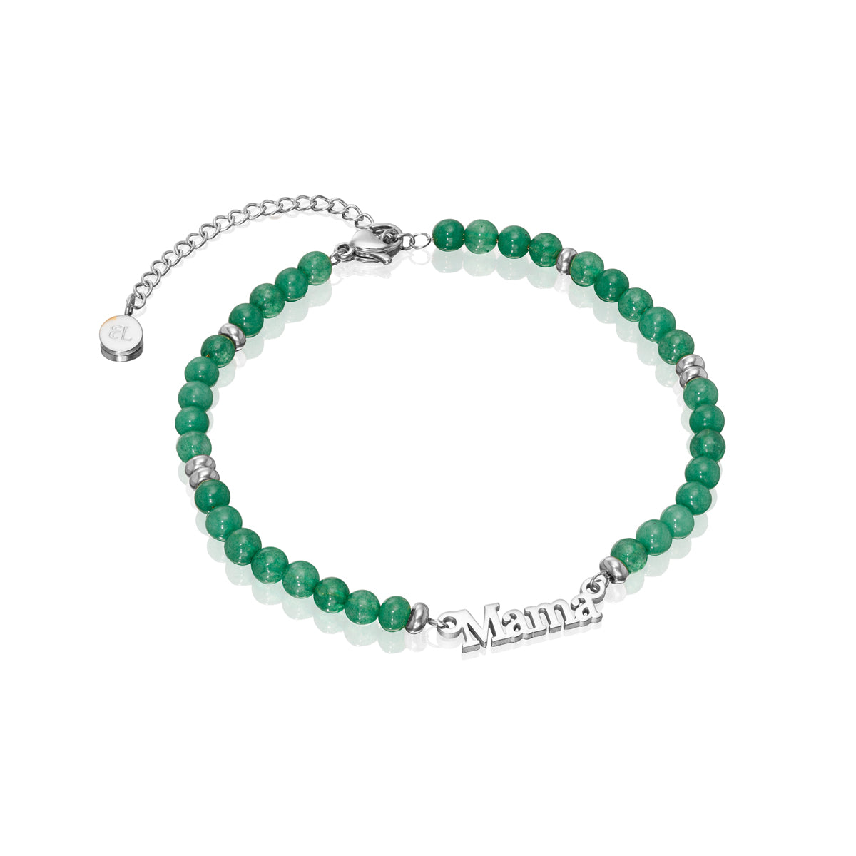 Birthstone Beaded Name Bracelet (Silver) Abbott Lyon