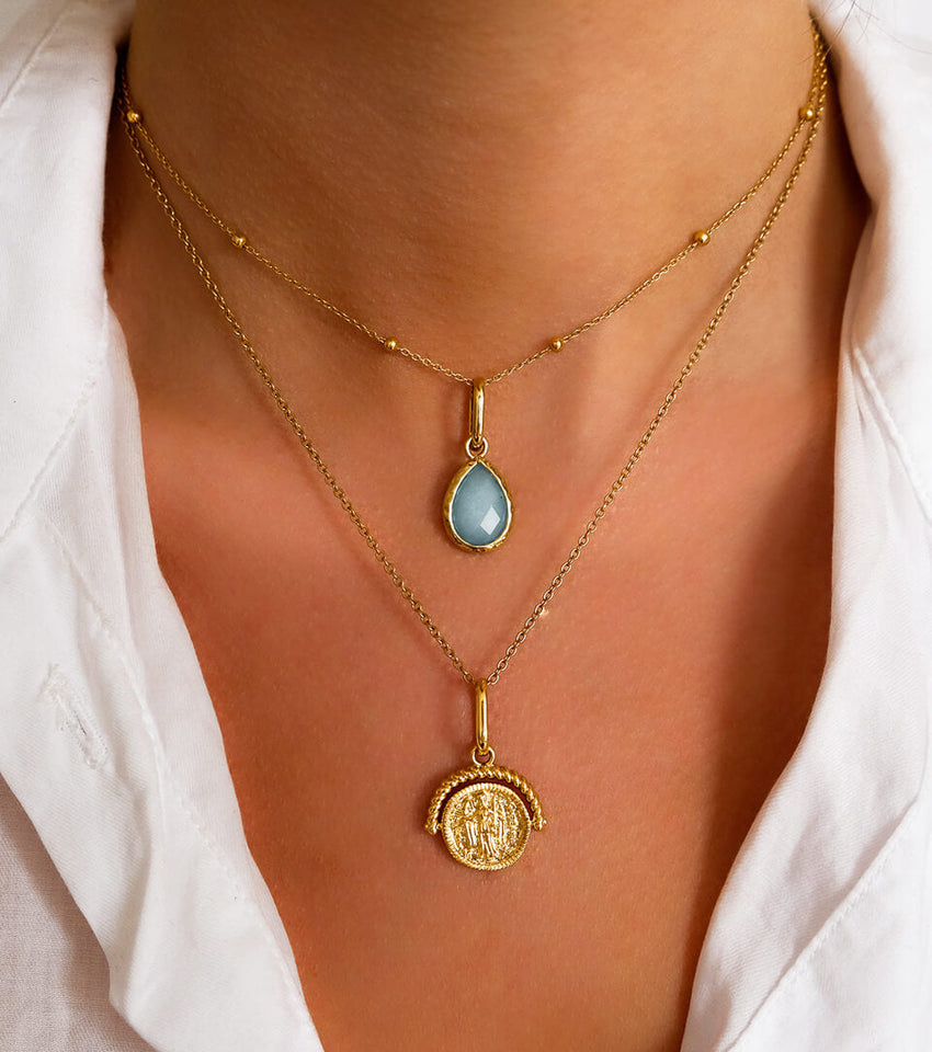 Gold Coin Pendant Necklace For Men or Women - Boutique Wear RENN