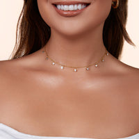Crystal Droplet Necklace (Gold)