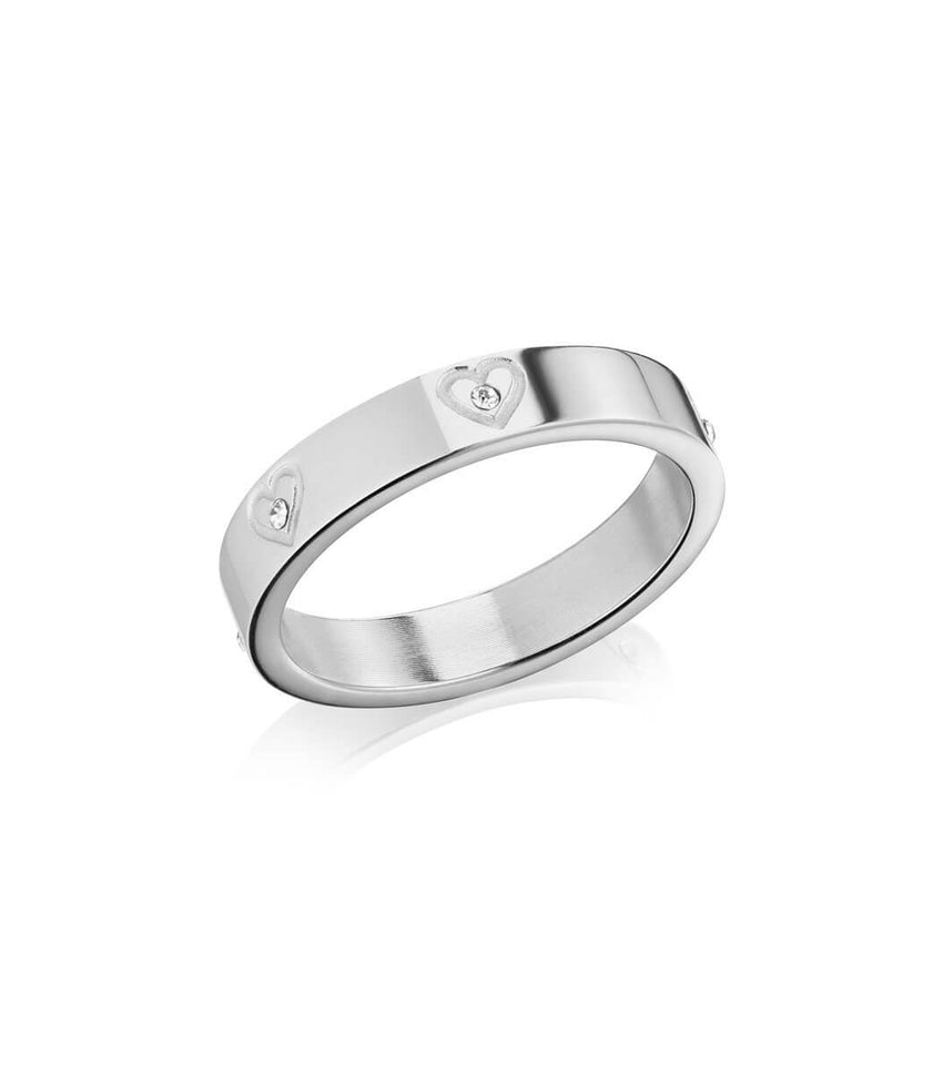 Crystal Heart Ring (Silver)
