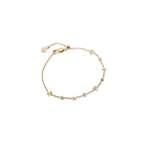 Crystal & Pearl Custom Name Bracelet (Gold)
