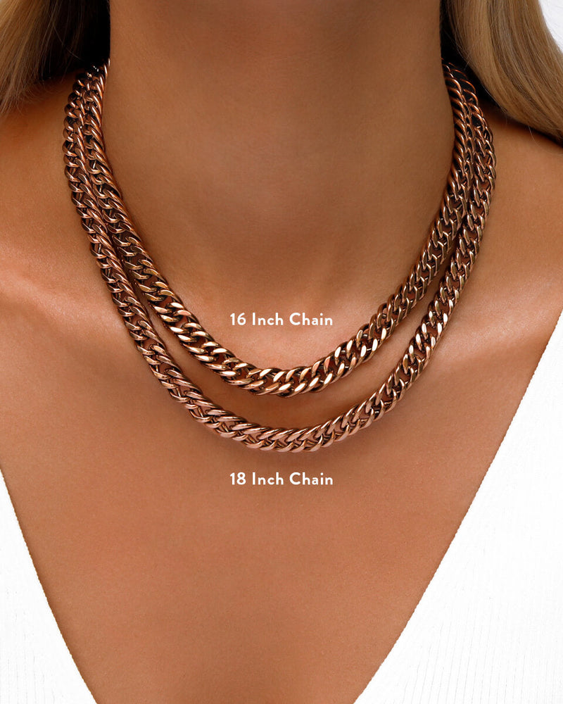 Gold Cuban Chain 18 Inch Rose Gold Chain RARE PRINCE By CARAT