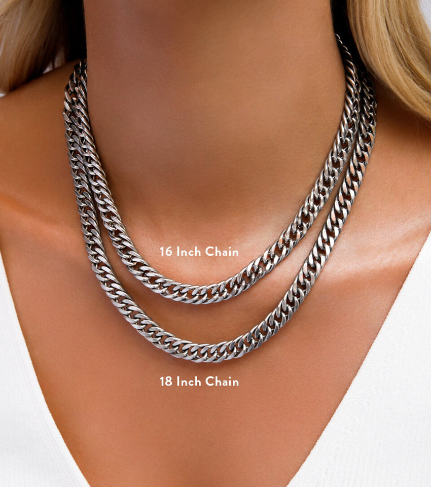 Chunky Silver 5mm Cuban Curb Chain Necklace For Men or Women - Boutique  Wear RENN