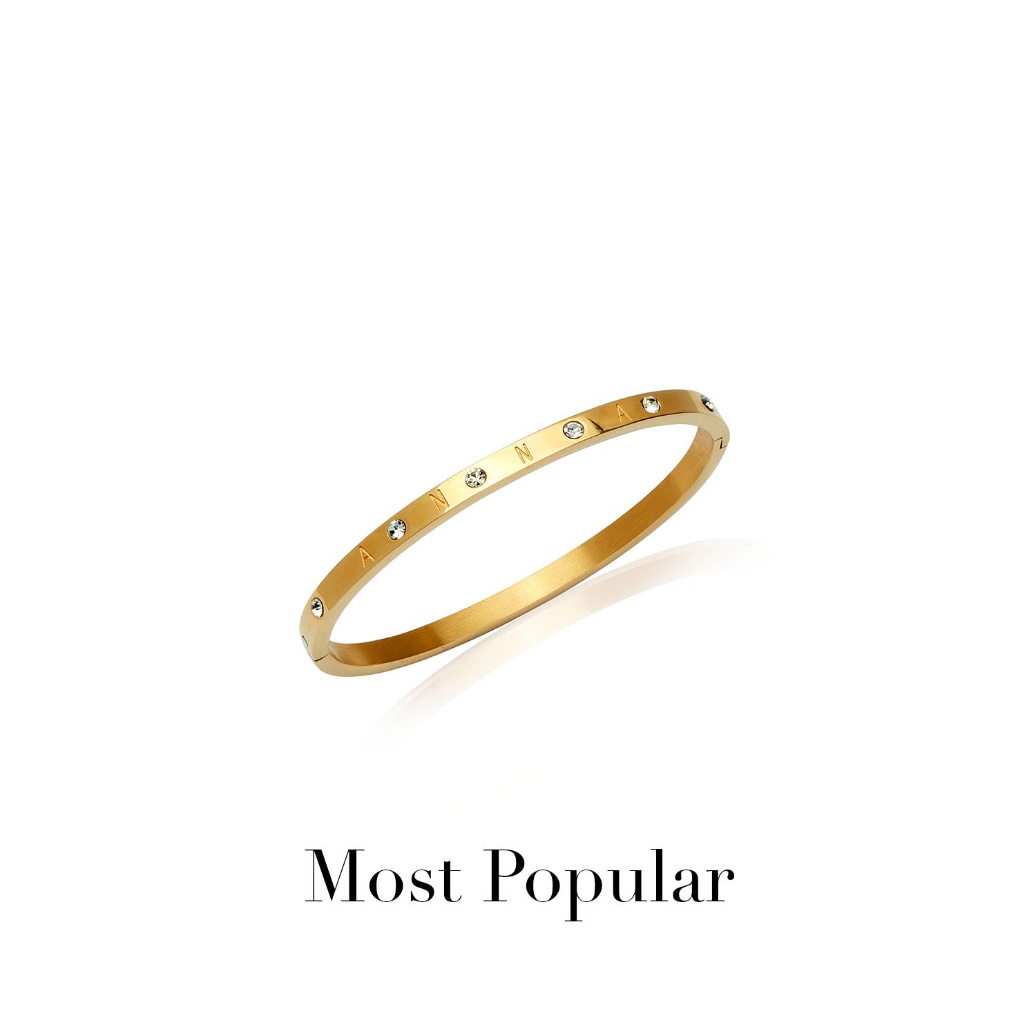 Custom Crystal Name Bangle