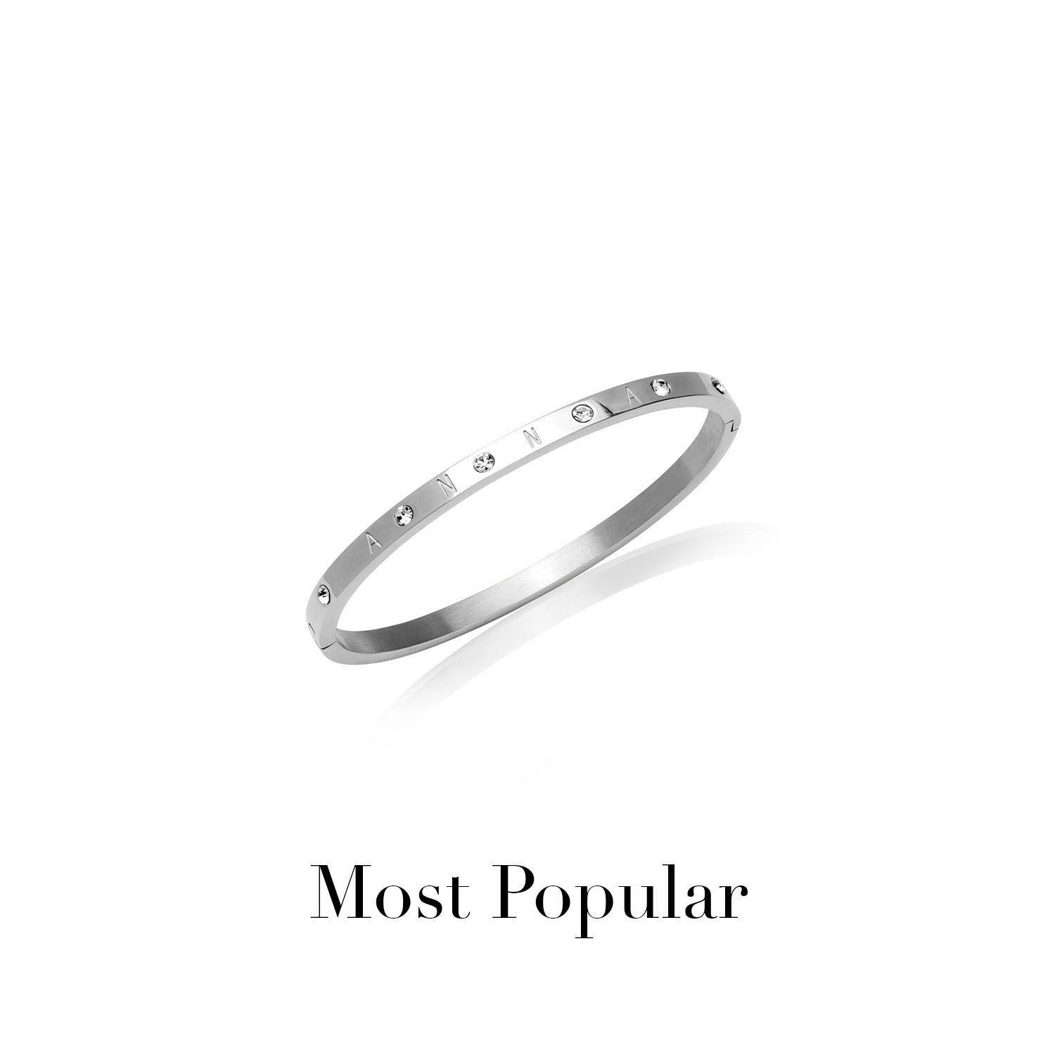 Custom Crystal Name Bangle