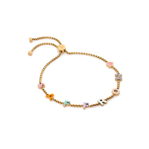 Custom Enamel Name Bracelet (Gold)