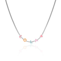 Custom Enamel Name Necklace (Silver)