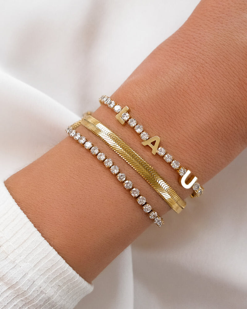 Custom Name Tennis Bracelet (Gold) - Main Image