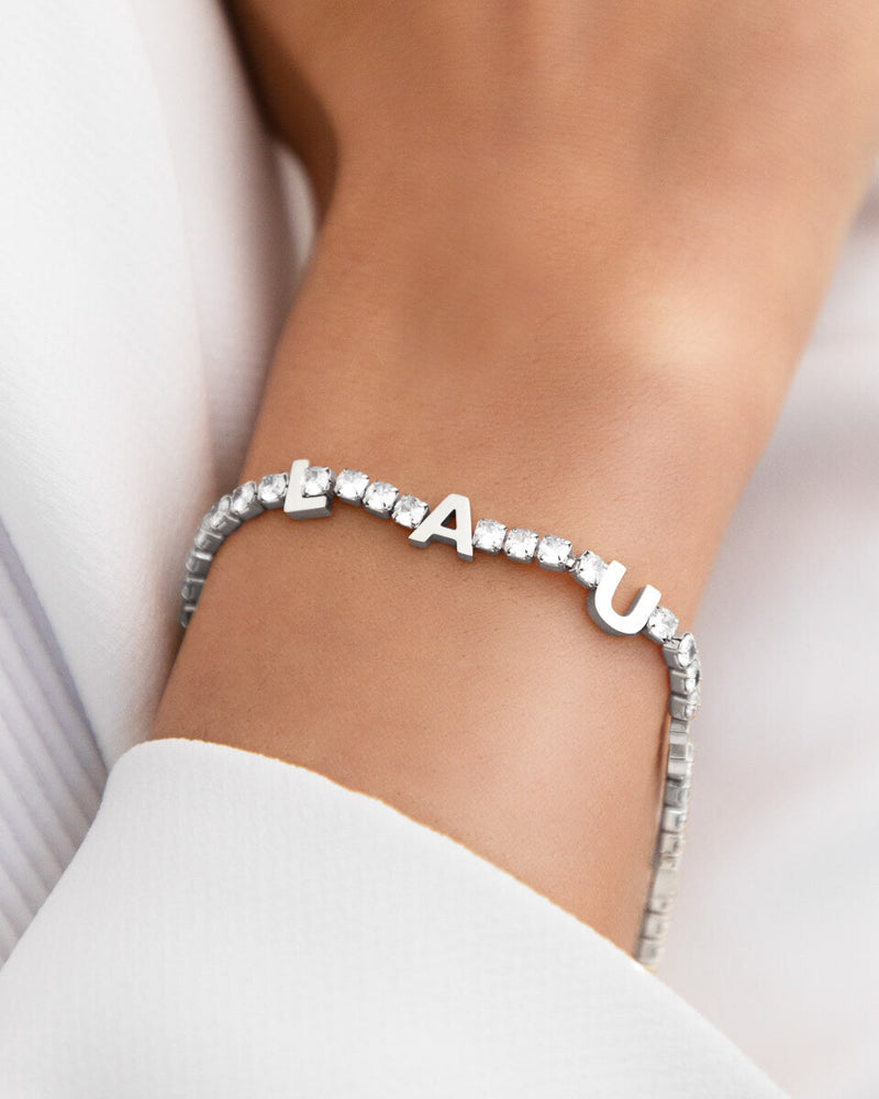 Custom Name Tennis Bracelet (Silver)
