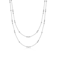 Double Sphere Chain Necklace (Silver)