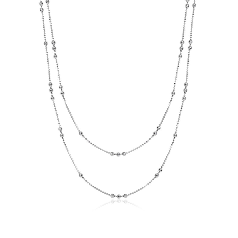 Double Sphere Chain Necklace (Silver)