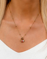 Droplet Birthstone Sphere Chain Necklace (Gold)