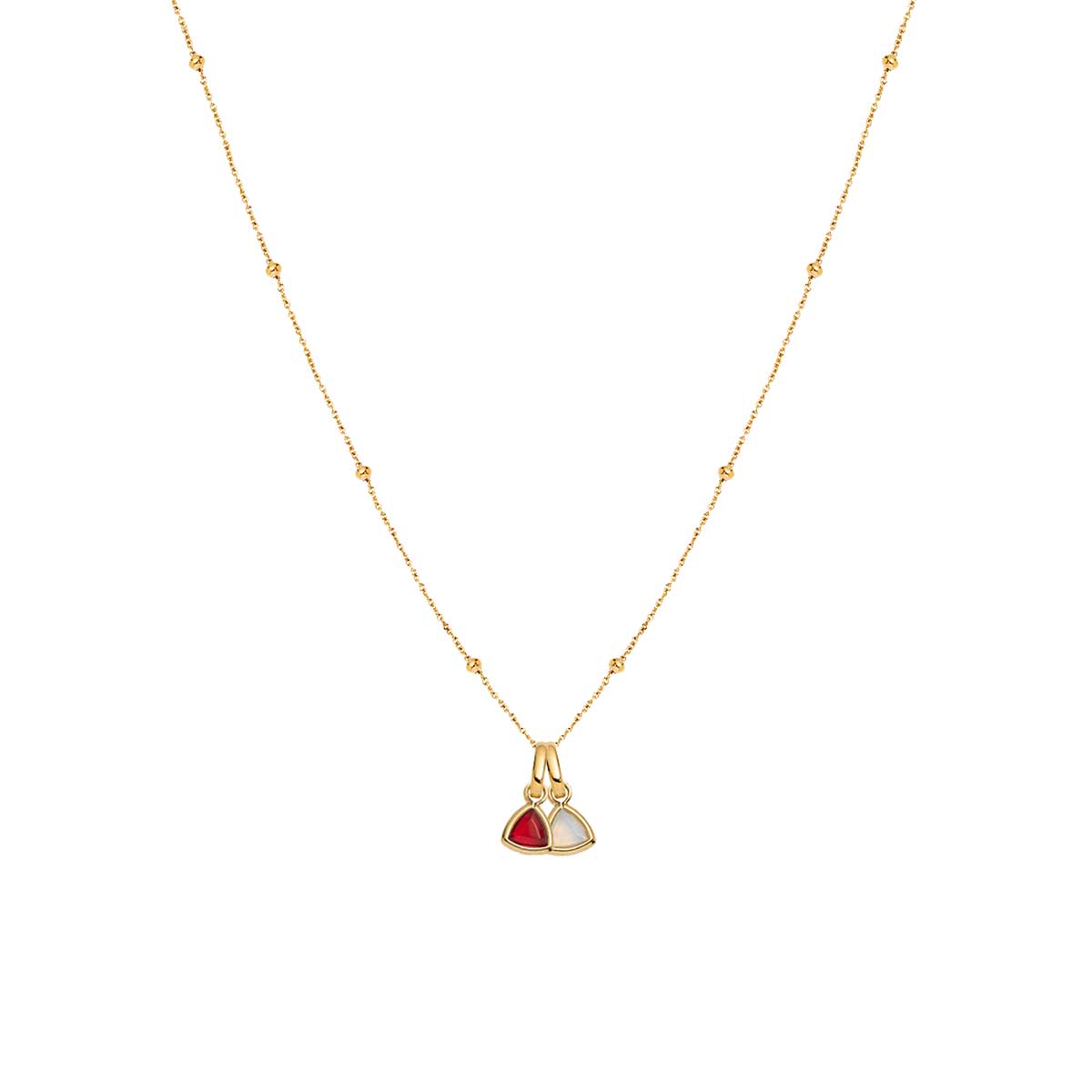 Droplet Birthstone Sphere Chain Necklace