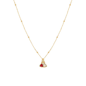 Droplet Birthstone Sphere Chain Necklace (Gold)