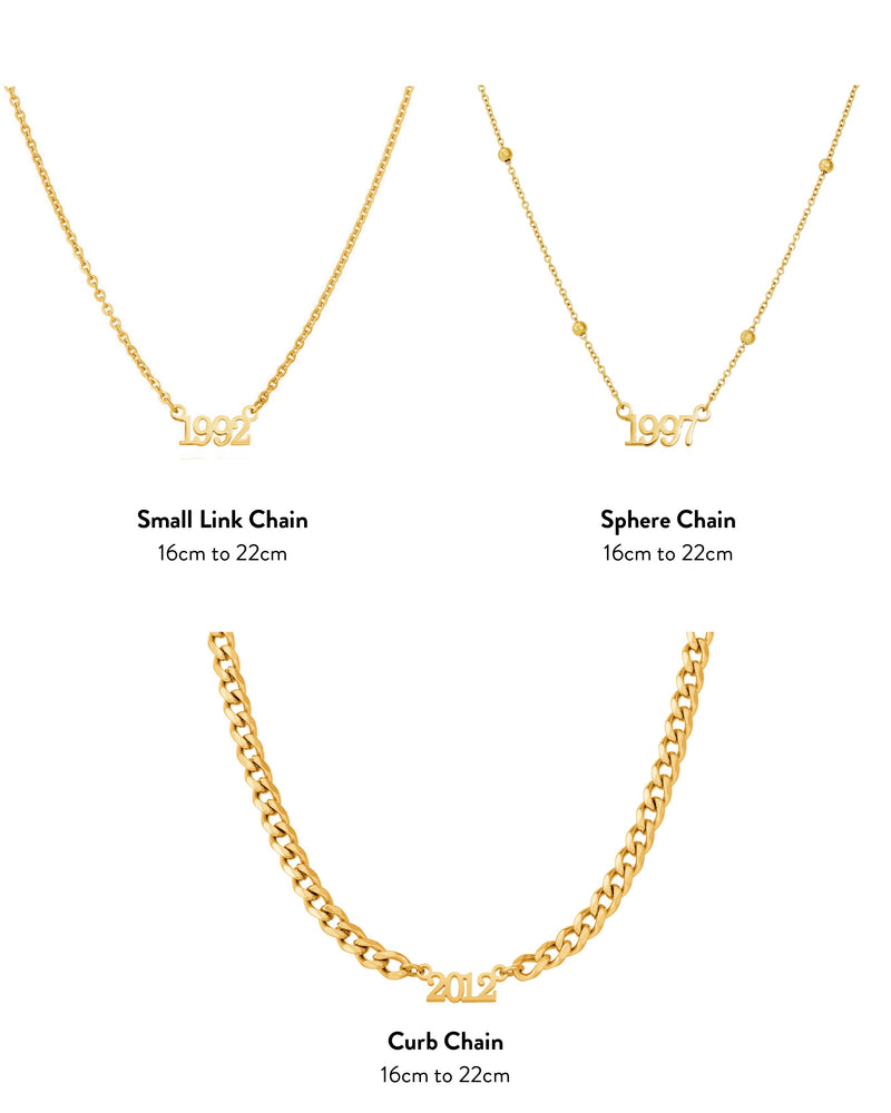 Editorial Date Necklace (Gold)