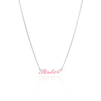 Enamel Carrie Name Necklace (Silver)