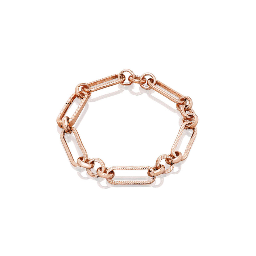 Figaro Chain Bracelet (Rose Gold)