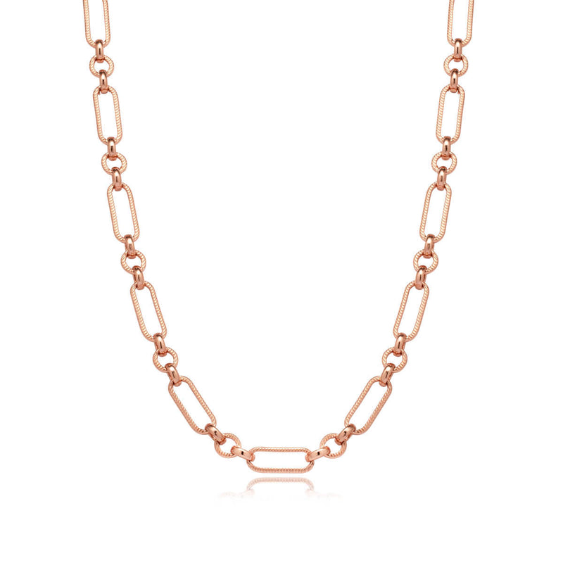 Figaro Chain Necklace (Rose Gold)