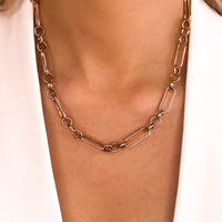 Figaro Chain Necklace (Rose Gold)