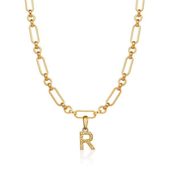 abbott lyon hammered initial figaro chain necklace gold 28560159342658 grande