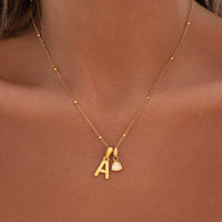 Hammered Initial Pendant (Gold)