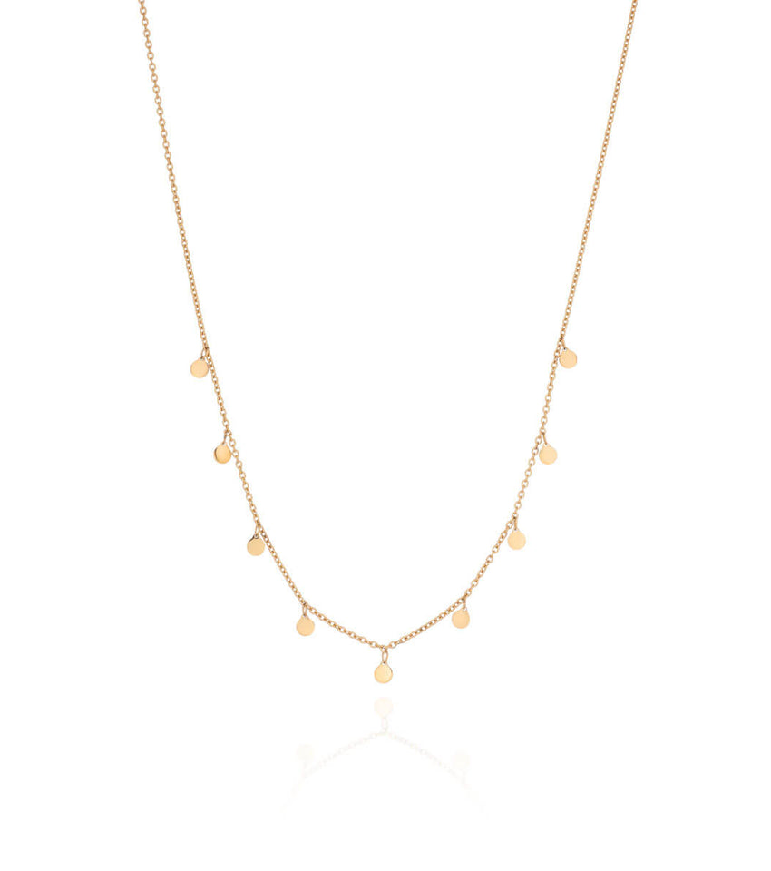 Hanging Disc Necklace (Gold)