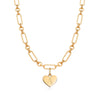 Heart Figaro Chain Necklace (Gold)