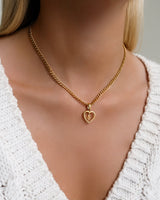 Heart Hanging Initial Pendant (Gold)