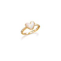 White Quartz Heart Ring (Gold)