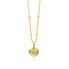 Heart Photo Locket Sphere Necklace (Gold)