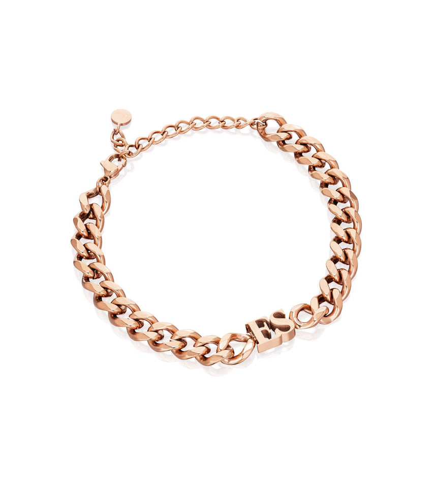 Initial Curb Bracelet (Rose Gold)