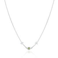 Initials & Birthstone Necklace (Silver)