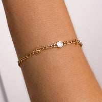 Initials & Birthstone Bracelet (Gold)