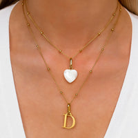 Letter & Birthstone Sphere Chain Layered Set (Gold)