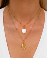 Letter & Birthstone Sphere Chain Layered Set (Gold)