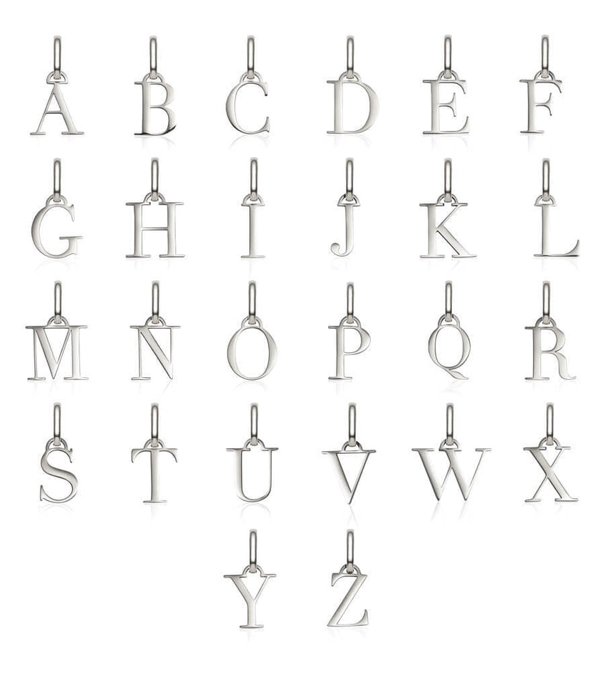 Letter & Birthstone Sphere Chain Layered Set (Silver)