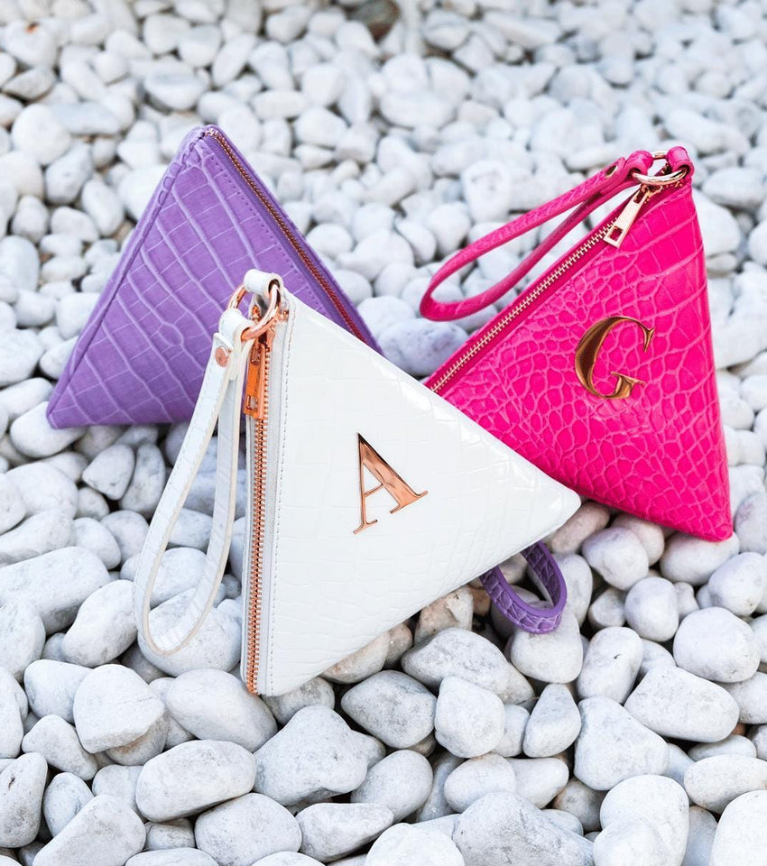 Lilly Pyramid Clutch Bag (Lilac/Rose Gold)
