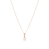 Lowercase Initial Fine Chain Necklace (Rose Gold)