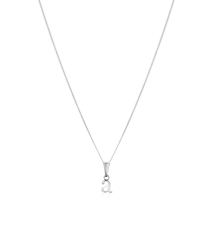 Lowercase Initial Fine Chain Necklace (Silver)
