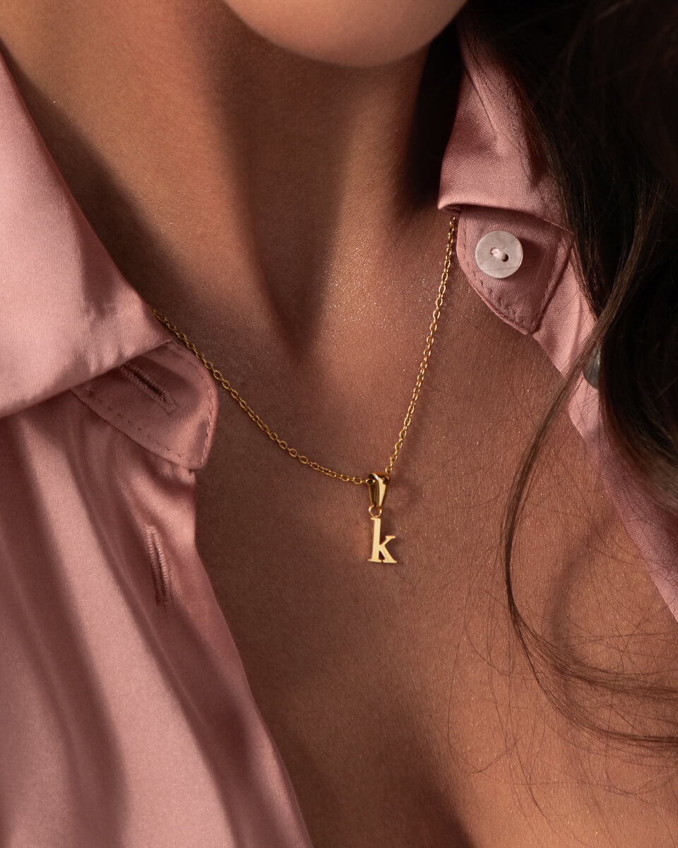 Lowercase Initial Fine Chain Necklace (Gold), 50% OFF
