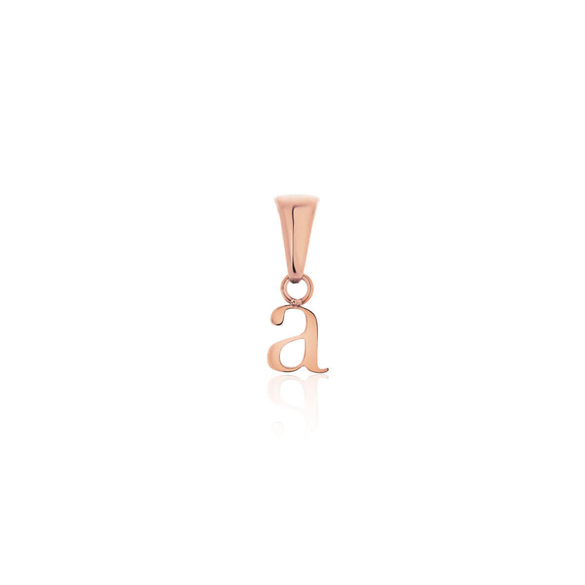 Lowercase Initial Pendant (Rose Gold)