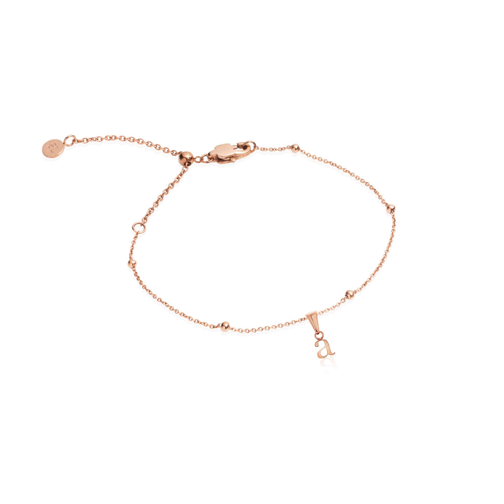 Lowercase Initial Sphere Chain Bracelet (Rose Gold) – Abbott Lyon